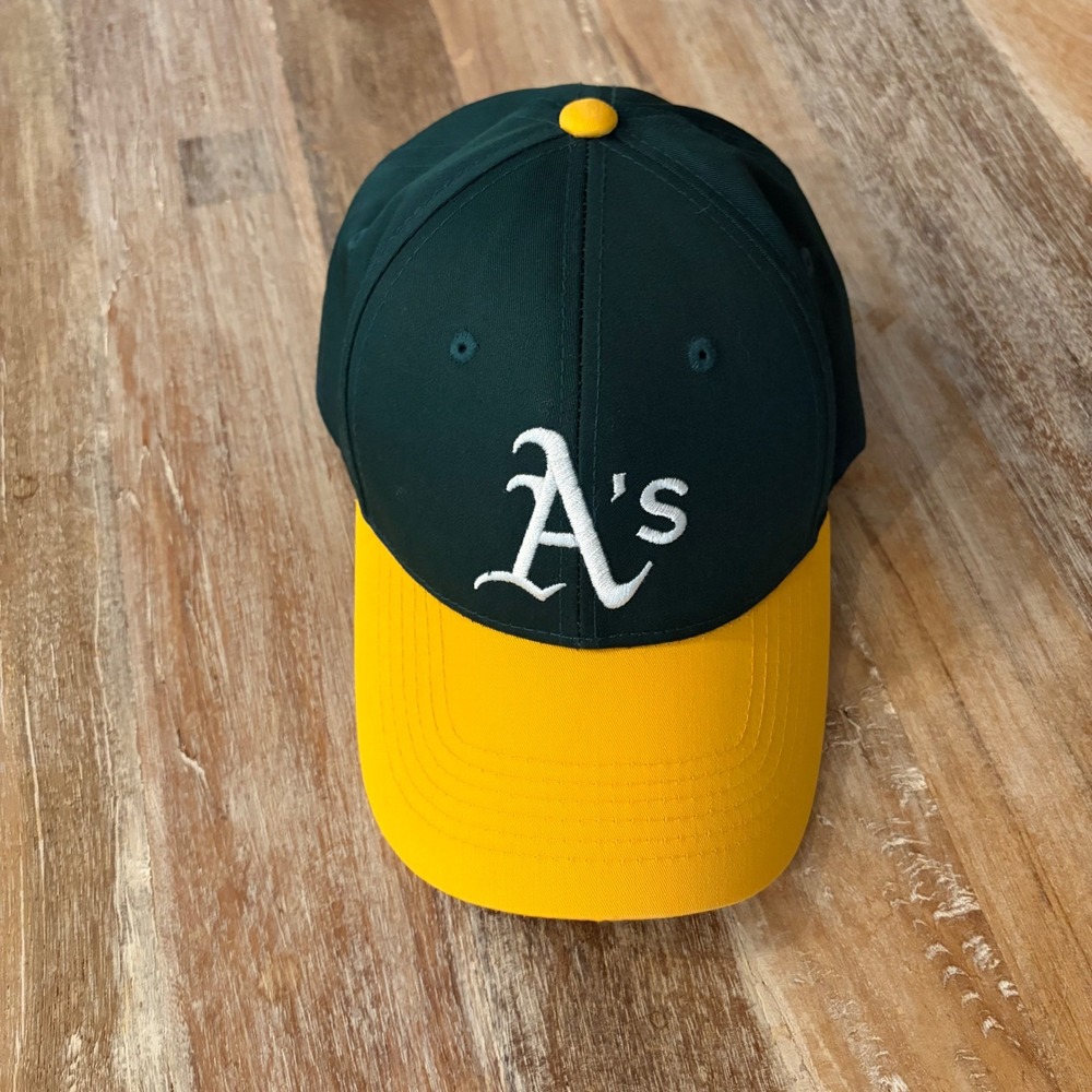 Oakland Athletics MLB Snapback Hat Twins Enterprise Green Yellow A's Baseball